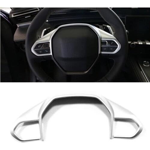 Fit for Peugeot 508 2nd Gen 2019 2020 Car Styling ABS Steering Wheel Button Decor Cover Trim 1pcs Auto Accessories