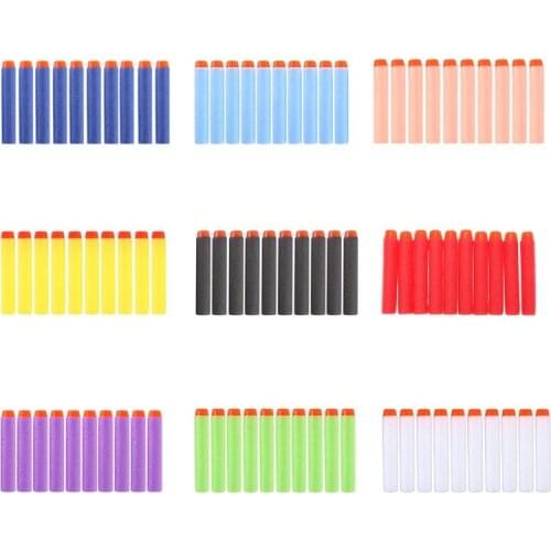 100pcs Refill Darts Bullets For Nerf Multicolor Foam Soft 7.2cm Bullets Toy Gun Darts Refill Bullet for Kids Gun Accessories