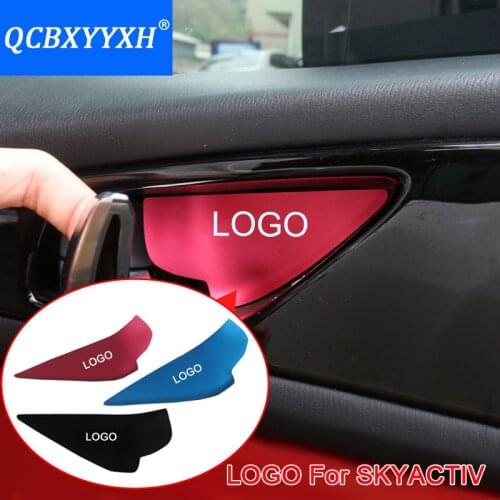 QCBXYYXH 4pcs/lot Car Styling Inner Door Bowl Sequins Aluminum Stickers Sequins For Mazda CX-5 CX-3 CX-4 CX-8 CX-9 Axela Atenza