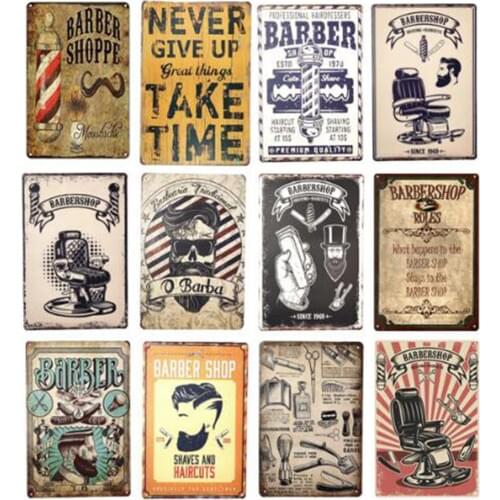 Retro Poster for Barber Shop Vintage Metal Tin Signs Plaque Barber Shop Wall Decoration Tinplate 20x30cm