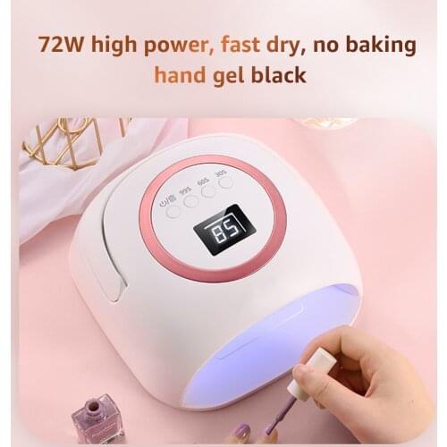 72W UV Nail Lamp Nail Dryer LED Display Nail Dryer 4 Timers Curing Lamp Gel Light for Gel Nail Polish Nails Manicure Tool