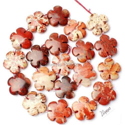 High Quality 20mm Natural Rhodonite Stone Coin Flowers Shape DIY Gems Loose Beads Strand 20Pcs Jewelry Accessory w1327