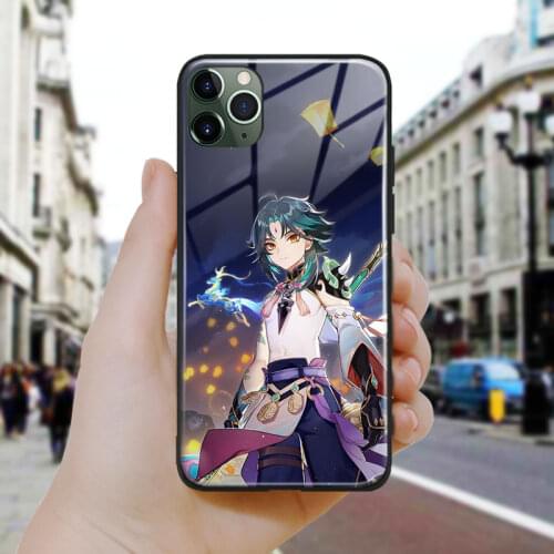 Xiao genshin impact fanart Soft Silicone Glass Phone Case Cover Shell For iPhone SE 6 6s 7 8 Plus X XR XS 11 12 Mini Pro Max
