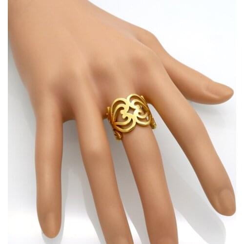 Brand Anillos Stainless Steel Gold Color Love Knot Hollow Heart Ring Anniversary Promise Ring For Women Fashion Jewelry Gift