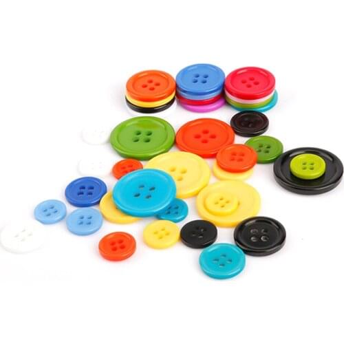 100 Random mix color Dot 4 Holes Resin Sewing Buttons Scrapbooking 11/12/15/18/20/23/25/30mm Knopf Bouton