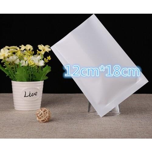 12*18cm 100Pcs White Plating Heat Sealable Aluminum Foil Plastic Storage Bag, Top Open Aluminized Mylar Vacuum Pouch Food Pack