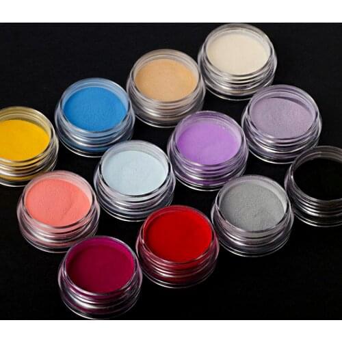 12 Colors Acrylic Phototherapy Powder Crystal Carved Nails Powder Nail French Extension Nail Art Acrylic UV Powder Manicure Tool