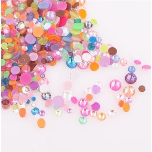 1364pcs/lot 2.0/2.4/2.8/3.2/3.8/4.8mm Mixed Color Chameleon Stone Nail Rhinestone Small Irregular Beads 3D Nail Art Decoration