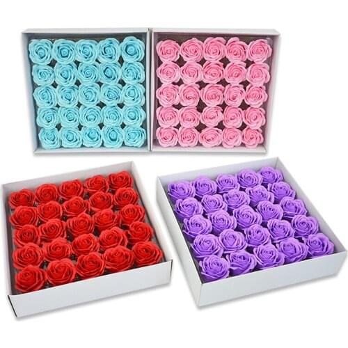 25PCS Artificial Holding Soap Flower Head DIY Gift Valentines Day Wedding Home Decorative Hand-Made Rose