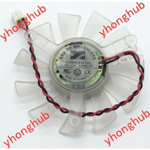 ARX FS1260-A2012A DC 12V 0.25A Dia. 55mm C.T.C 42mm 2-Wire Server Frameless Fan