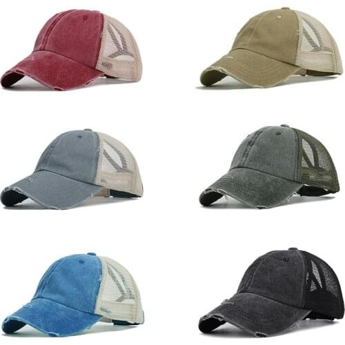 Baseball Cap Snapback Hat Summer Cap Adjustable Mesh Cotton Ponytail Hat Headwear Outdoor Sports Wear Multicolor For Men Women
