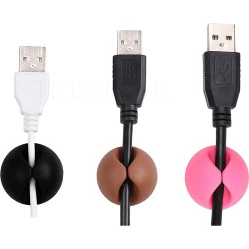 Caldecott 6pcs Smart For Cable Drop Clip Desk Tidy Organiser Wire Cord Lead USB Charger Holder For Home Office Secure Table