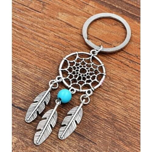 " Dreamcatcher Feather"key chain - simple atmosphere Pendant charm keychain Fit DIY key ring Decorative Gift 50Pcs