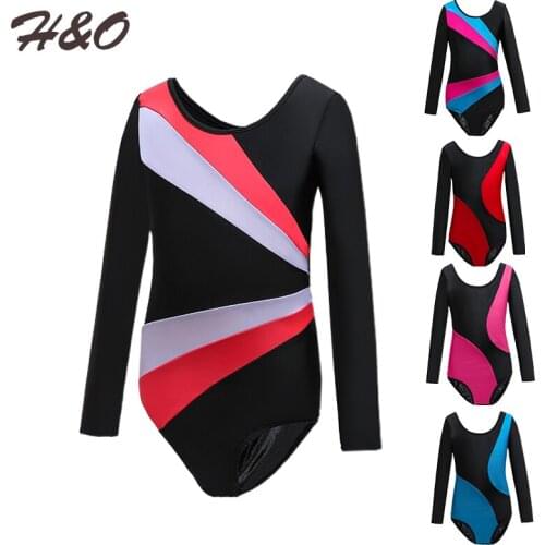 Kids Girls Children One-piece Ballet Dance Gymnastics Skate Workout Leotard Tutu Dress Girls Costume Performance Dance Clothes