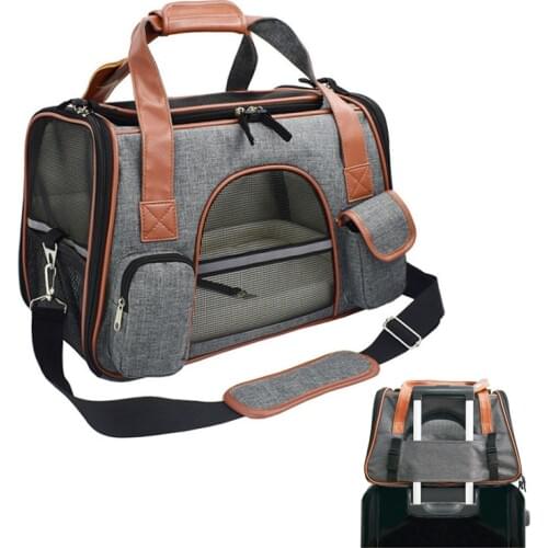 GLORIOUSKEK Travel Dog Carrier Pet Car Seat Carrier Bag Breathable Backpack Anti-Scratch Portable Dog Tote Cat Cage Safety Purse