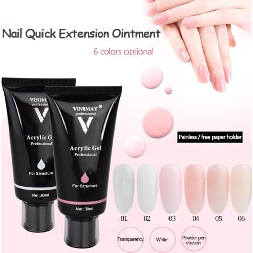 Nail Extension Gel UV Acryl Gel Quick Building 30ml Finger Extension builder Gel Paperless Holder Crystal Quick Nail Art
