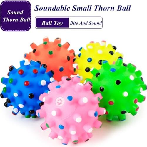 JCPAL Eco-friendly Soundable Small Thorn Ball Colorful Dog Training Ball Intellectual Toy Bite And Sound Ball Relieve Stress