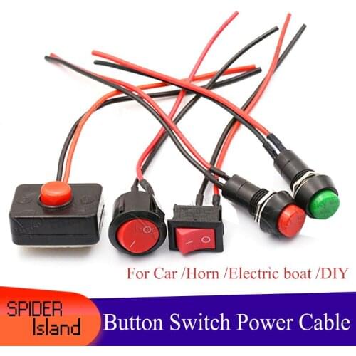 Switch button with Power Supply Switch With Cable for DIY Car Speaker Electric Mini Boat