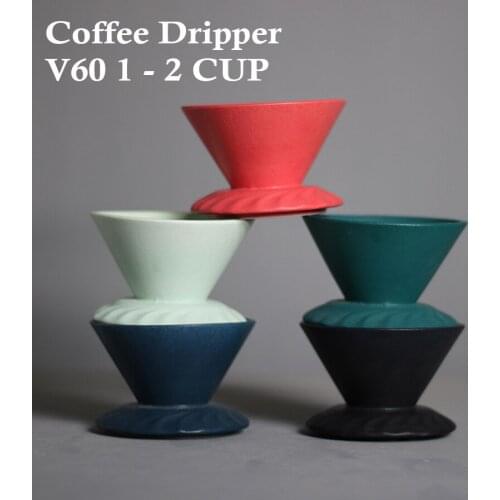 Coffee Dripper V60 Style Coffee Filter Holder Ceramic Espresso Filter Cup Funnel Drip Hand Cup Filters For 1-2 Cups Barista