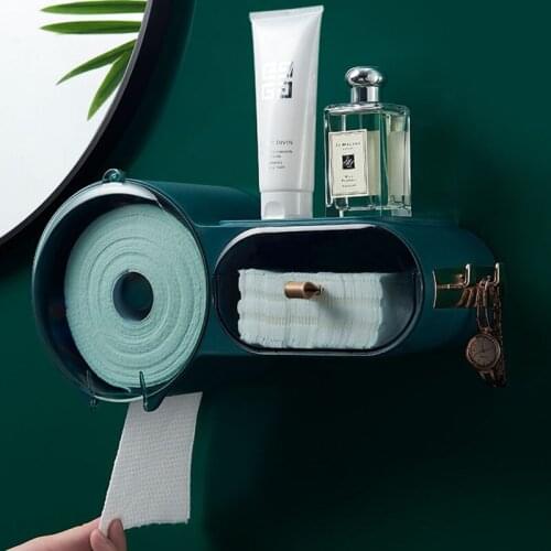 Punch-Free Tissue Box Dust-Proof Removable Face Towel And Cotton Storage Box Skin Care Product Storage Rack Bathroom Accessories