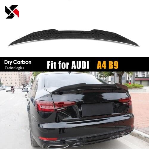 Autoclave Dry Carbon Fiber Rear Trunk Spoiler Wing Fit for Audi A4 B9 2016-2020 4-Door Sedan Car Styling Rear Wings