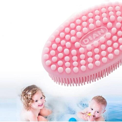 Baby Infant Soft Silicone Bath Brush Spiky Sensory Theraphy Skin Cleaning Tool Newborn Baby Soft Comfortable silicone Loofah