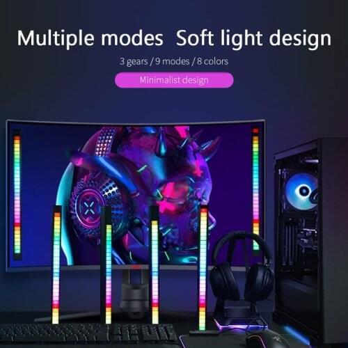 NEW RGB Voice-Activated Pickup Lamp Music Sound Control DJ LED Level Light Bar Music Rhythm Ambient Light Desktop Backlight