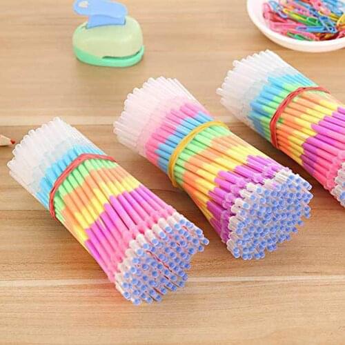 Wholesale 20Pcs Multicolor Rainbow Highlighters 0.5mm Gel Smooth Writing Pen Refills School Supplies