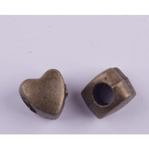Wholesale Heart Shaped European Charms Zinc Alloy Antique Bronze Beads Spacer DIY Bracelets Findings For Jewelry 100pcs/lot