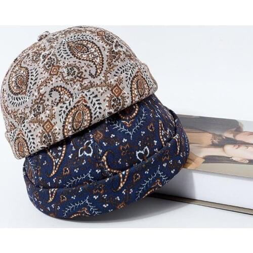 2021 New Autumn Paisley Flower Pattern SkullCaps Retro The Landlord Cap Winter Warm Mens Women Bob Gorras Hip Hop Beanies Hats