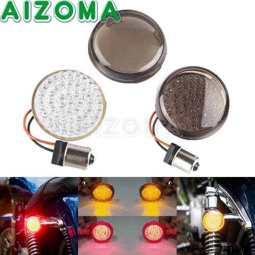 Bullet LED Turn Signal Indicator Blinker Light Amber/Red for Harley Touring Sportster Dyna Softail Tri Glide 1156 Inserts Light
