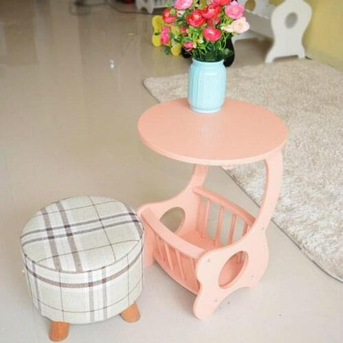 Storage cabinet cabinet bedside locker bedside table small coffee table Solid wood cabinet tea table side pink room