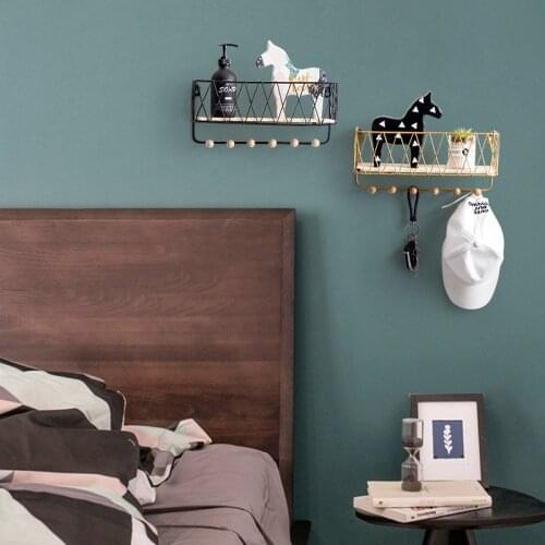 Nordic Home Entrance Entrance Wall Multifunctional Hanging Key Holder Room Wall Creative Shelves Home Decor Wall Hanging Decor