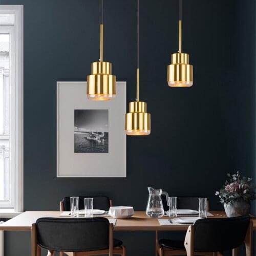 Modern E27 LED pendant light gold hanging lamp chandelier indoor home kitchen bedroom living room study decoration illumination