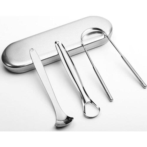 Steel Tongue Scraper Cleaning Care And Bad Breath Tongue Brush K4M7