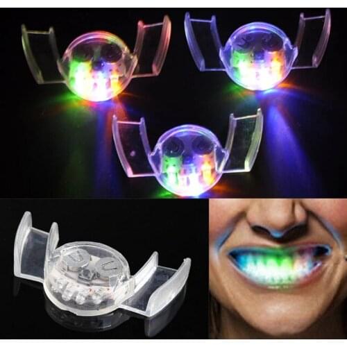 LED Luminous Mouth Braces Piece Glow Teeth Colorful Glow Party Supplies 2020 Halloween Party dj club pub Glow Tooth kids cosplay