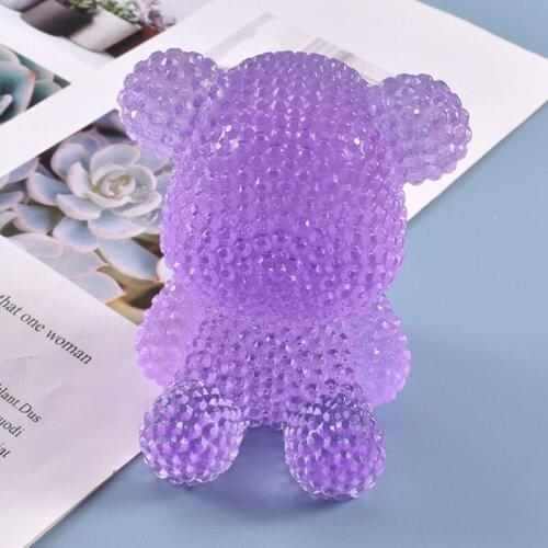 T5UF DIY Crystal Epoxy Resin Mold 3D Diamond Bear Ornaments Casting Silicone Mould