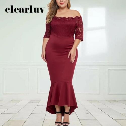 Burgundy Evening Dresses Party Marmaid Boat Neck Lace Short Sleeves Plus Size Floor-length Custom color T007 Formal Dress 2020
