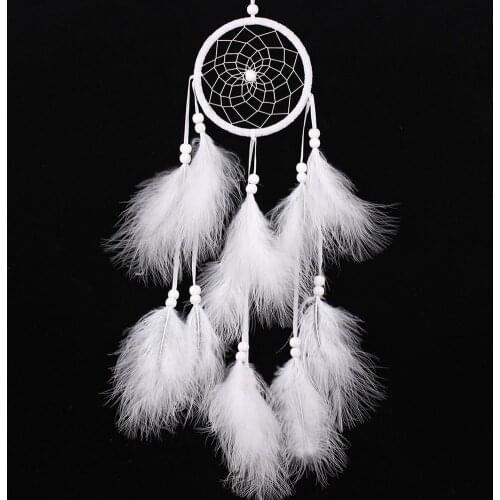 50cm Wind Chimes Handmade Dream Catcher Net With feathers Wall Hanging Ornament Home Living Room Bedroom Decoration Craft Gift