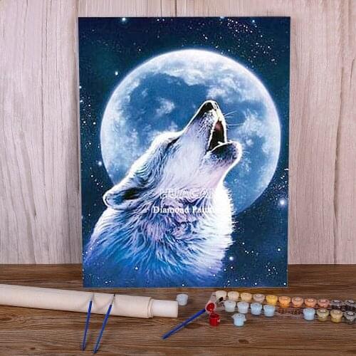 Wolf Animal DIY Painting By Numbers Package Oil Paints 50*70 Paiting By Numbers Wall Paintings For Adults Wholesale