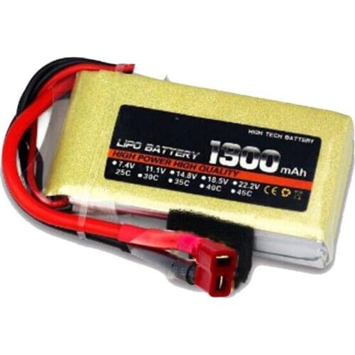 High rate LIPO battery 2s 3s 25c 45c 7.4v 1300mah model aircraft li-poly battery low resistance rechargeable fpv battery