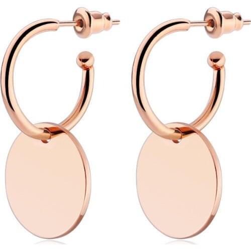 Women Small Rose Gold Stainless Steel Earring Simple Fashion Jewelry Fancy Clip On Earring