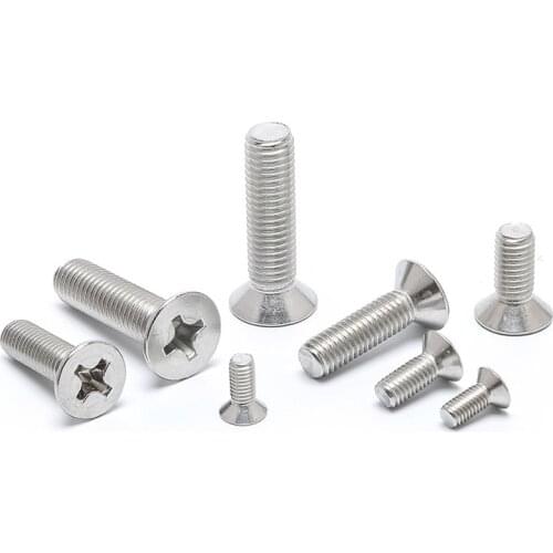 2-56 4-40 6-32 8-32 10-24 Phillips Cross Flat Head Machine Screw Countersunk Bolt 304 Stainless Steel