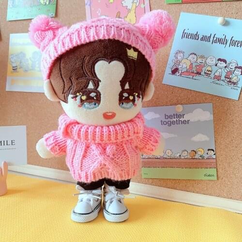 20CM Star EXO Doll Baby Clothing sweater hat shoes pants Plush Doll Clothes Accessories toys Gift