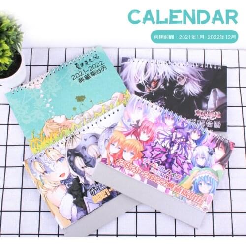 2021 Anime Demon Slayer Kimetsu No Yaiba Desk Calendar Kamado Tanjirou Cartoon Figure Calendars Daily Schedule Planner