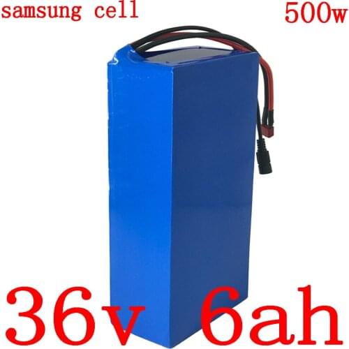 36V 250W 350W 500W battery pack 36v 6ah 9ah 12ah 15ahelectric bike battery 36v Lithium battery use samsung cell with 2A charger