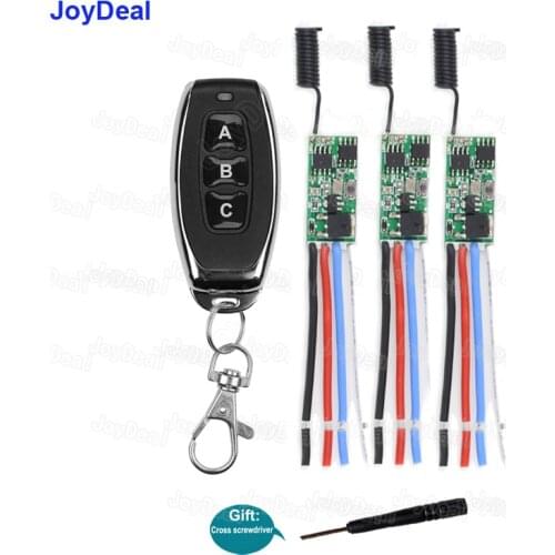 433Mhz Wireless Mini DC 12V 2A Button Switch Sensor Detector LED Lamp Strip Light Switch For Home Closet Corridor Remote Control