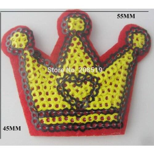 AENNOA 20pcs baby clothes appliques Crown shape sequins patches sew-on fashion stuff garment accessories
