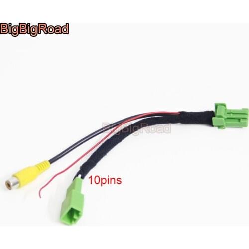 BigBigRoad For Suzuki SX4 S-Cross Maruti New SX4 Car Adapter Connector Wire Cable Rear View Camera Original Video Input RCA