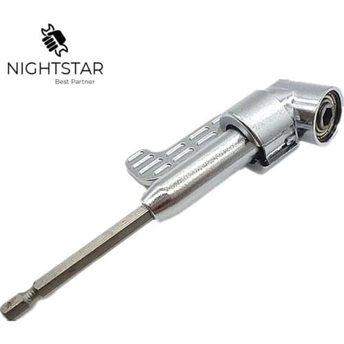 Binoax Power Drill Tool 1/4 Inch Power Drill Tool Right Angle Driver Hex Magnetic Screwdriver Angled Bit Holder Silver